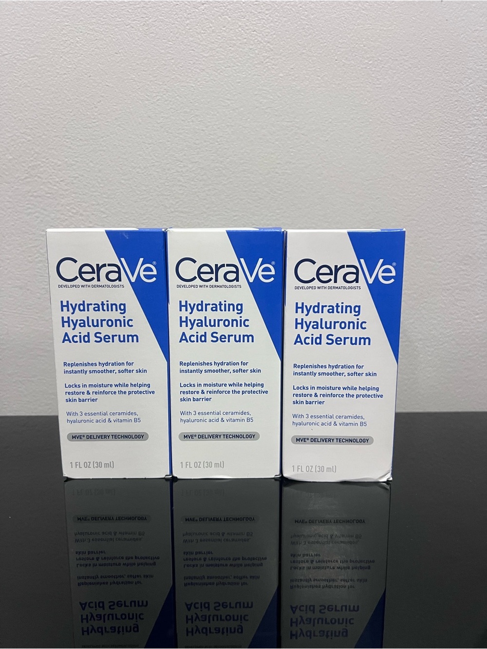 CeraVe Hyaluronic Acid Serum 1 oz Lot of 3